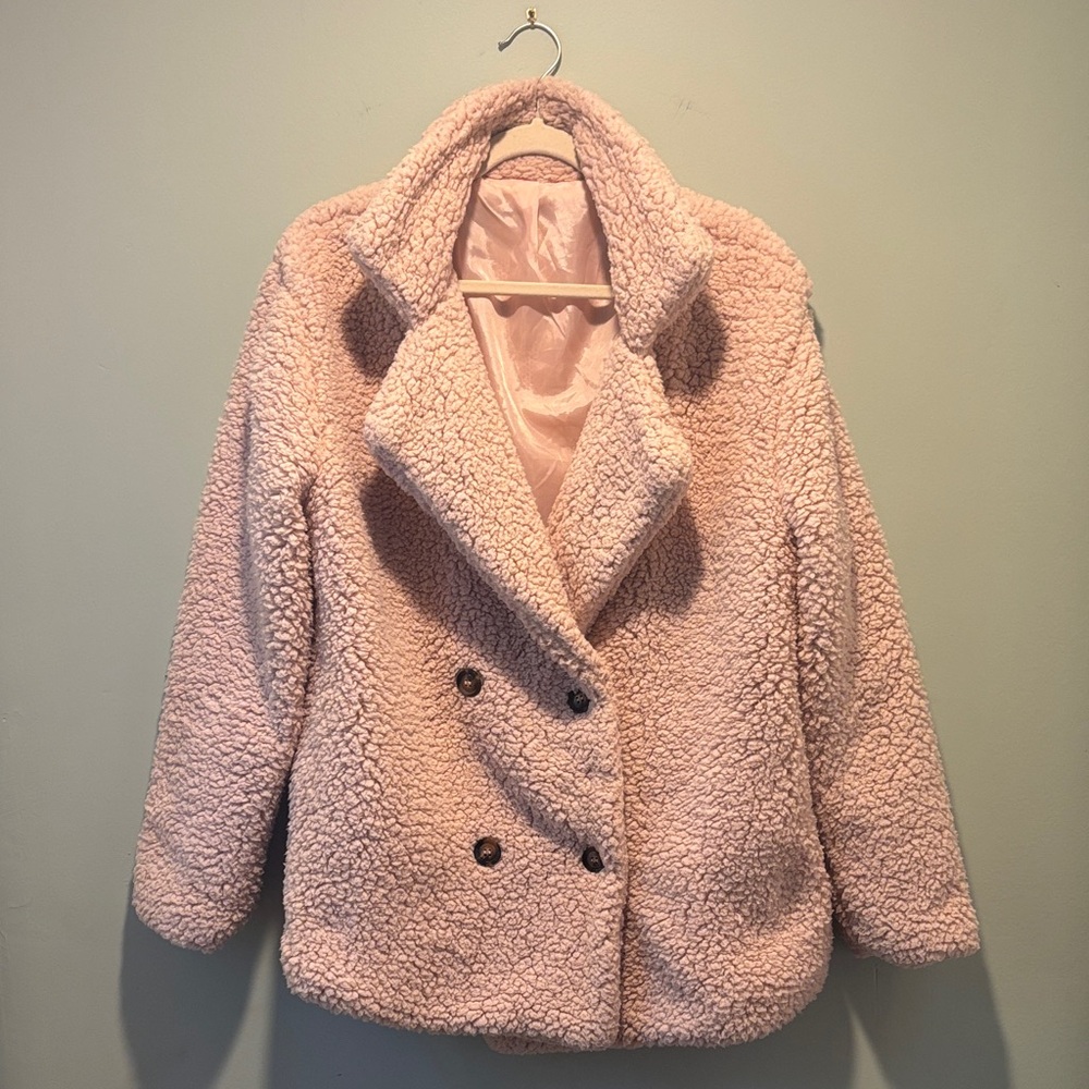 Women's Pink Sherpa Jacket